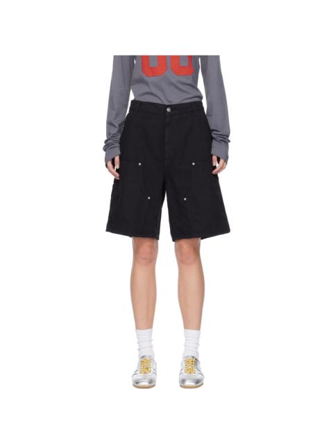 Black Branford Double Knee Shorts