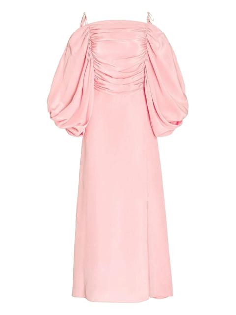 off-shoulder silk dress
