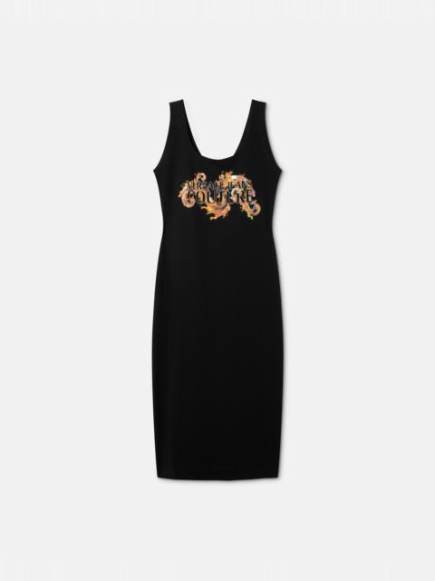 Printed Embroidered Cotton-Jersey Long Dress