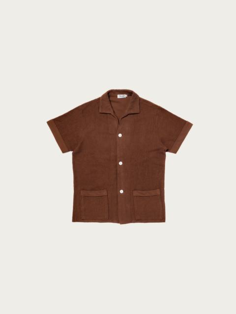 Cotton Pile Beach Shirt - Brown