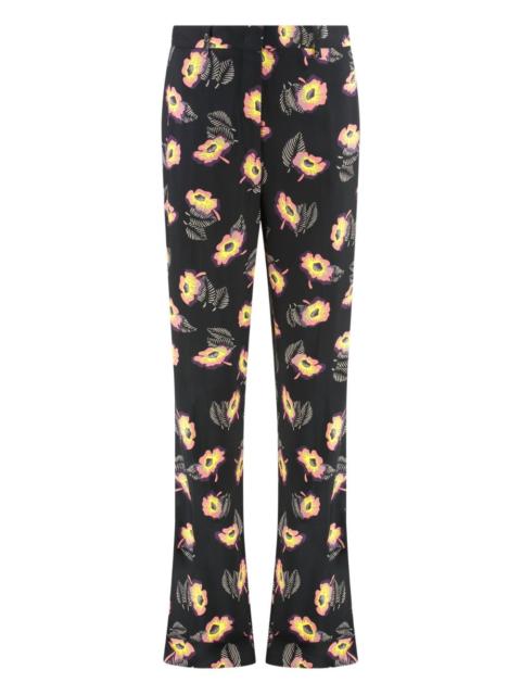 floral-print trousers