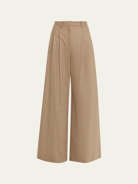 Avery Pinstripe Pleated Trousers