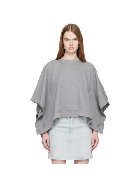 Gray Unbrushed Cotton Sweatshirt