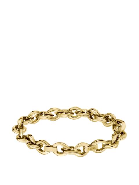 GOLD-TONE BRACELET WITH PETAL-SHAPED LINKS
