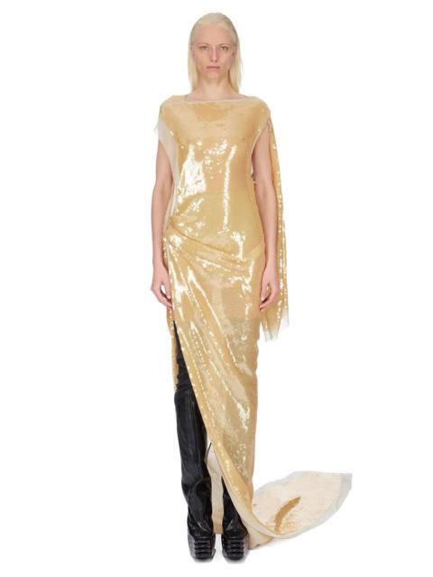 asymmetric sequinned chiffon maxi dress