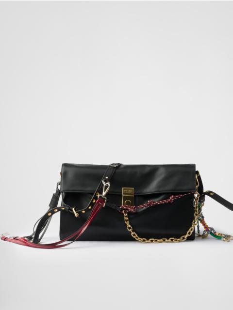 Prada Soft Sound large leather shoulder bag with charms