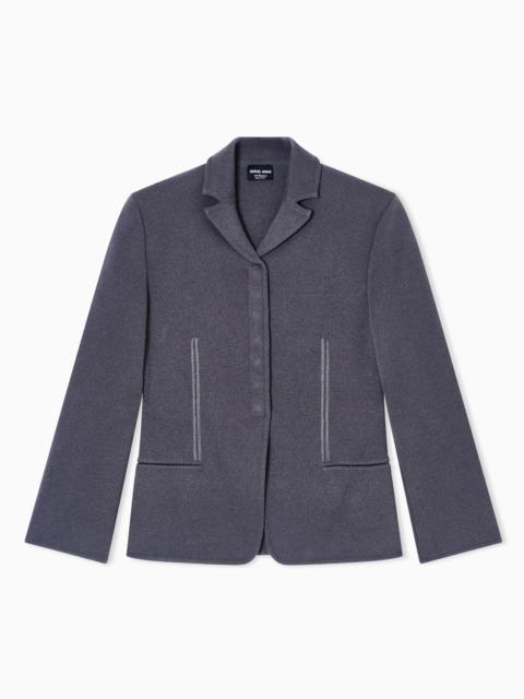 SINGLE-BREASTED SHORT JACKET IN CASHMERE