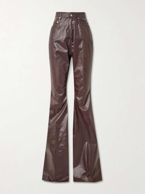 Bolan coated high-rise flared jeans Brown