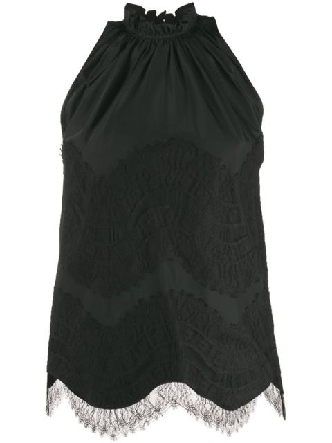 lace-overlay tank top