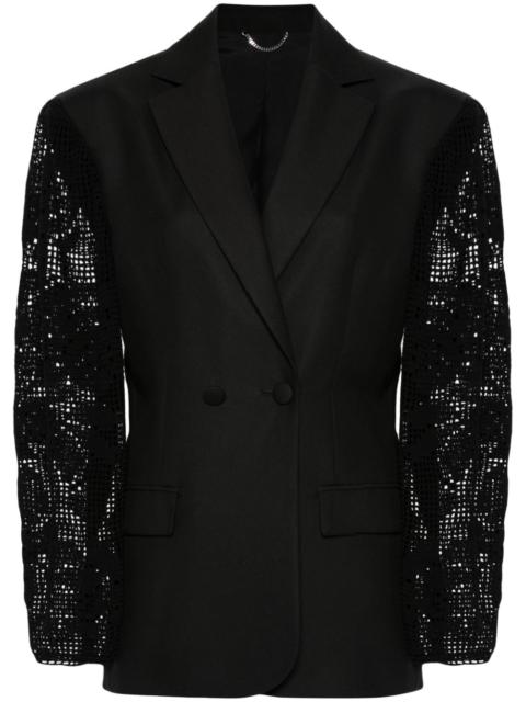 crochet-panel blazer