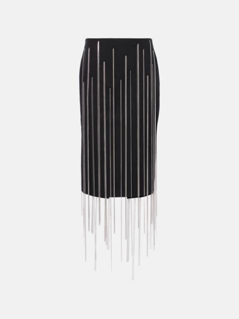 Chain-detail midi skirt