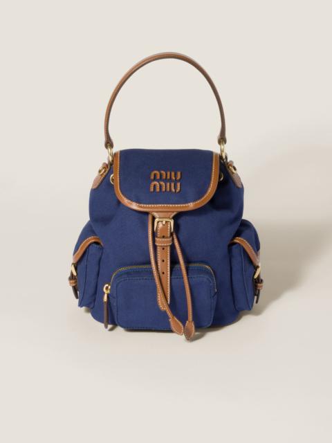 Canvas and leather backpack