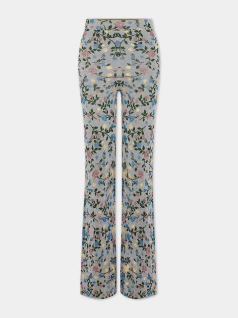 Paco Rabanne METALLIC FLORAL HIGH-RISE FLARED PANTS | REVERSIBLE