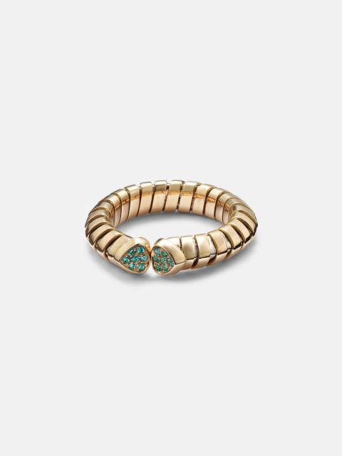 Trisolina 18kt gold ring with tourmalines