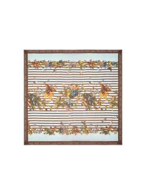 striped floral scarf