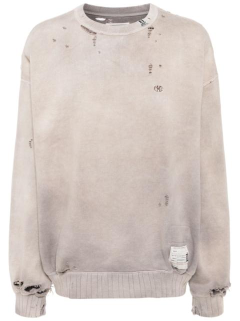 faded-effect cotton sweatshirt
