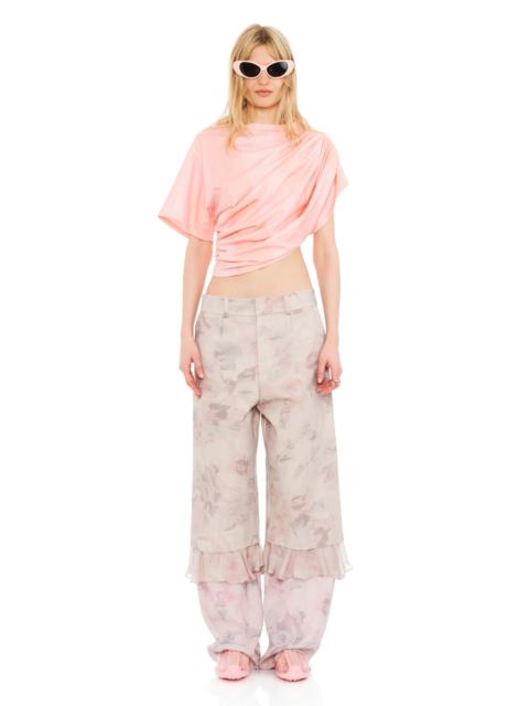 MELON STRIPE EVA DRAPED TEE