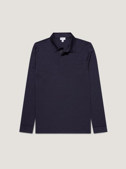 Long Sleeve Ultra‑Fine Merino Polo Shirt