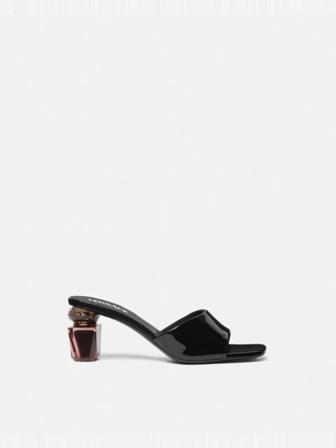 Bright Crystal Patent Mules 70 mm