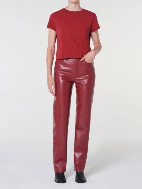 90'S PINCH WAIST HIGH RISE STRAIGHT LONG (RECYCLED LEATHER) IN BRICK