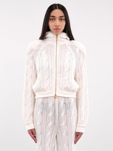 Hooded Knit Zip Cardigan