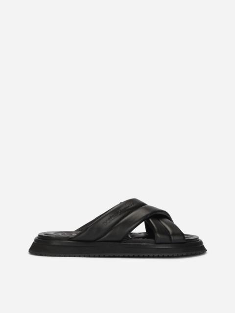 Nappa-look fabric sandals
