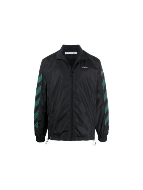 OFF-WHITE Diag Nylon Full Zip Jacket Black/White