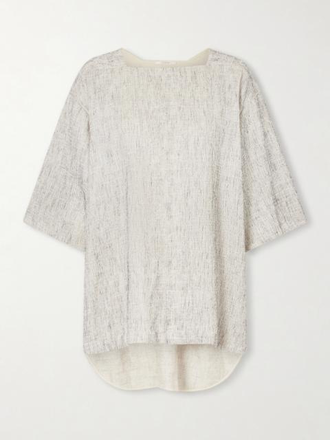 Hamza Oversized Linen And Silk-blend Top