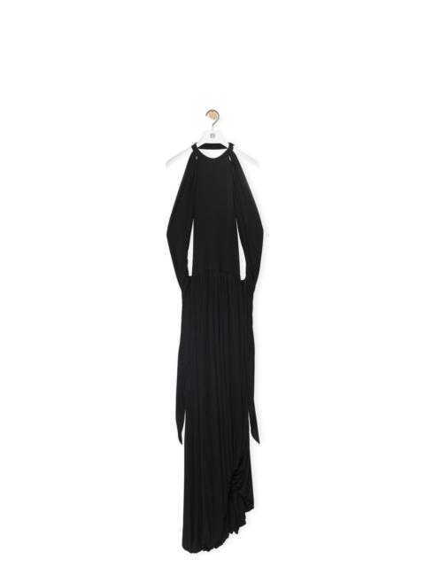 Draped halter dress in viscose