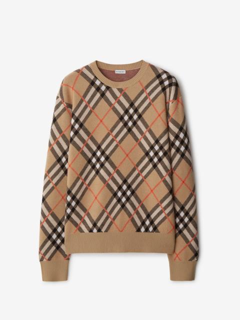 Check Wool Blend Sweater