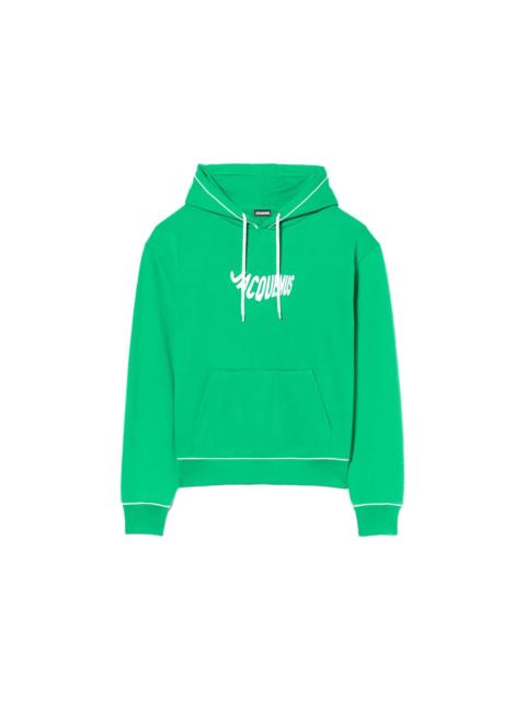 Jacquemus Le Sweatshirt Vague Print Wave Logo Hoodie Green