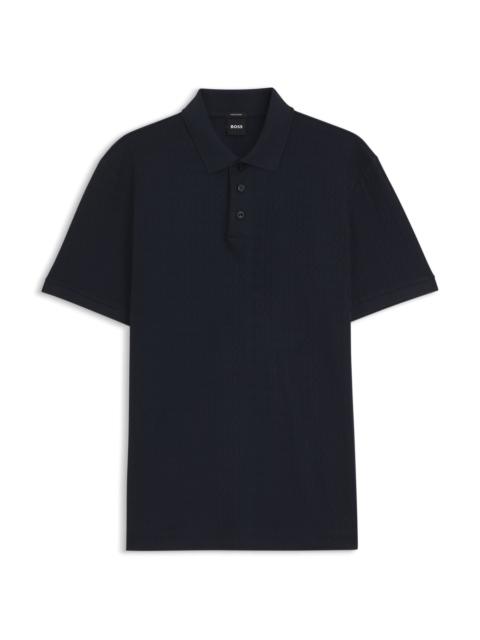 GEOMETRIC-JACQUARD POLO SHIRT IN COTTON