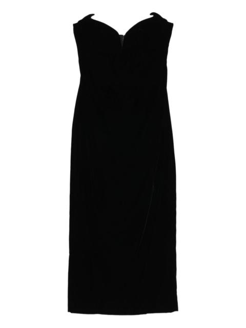 Signature sweetheart-neckline velvet dress