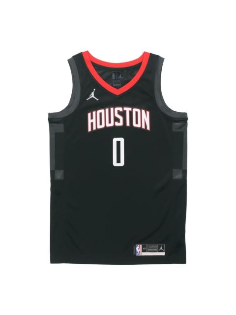 Air Jordan NBA Basketball Sports Jersey SW Fan Edition 20-21 Season Rockets Version Westbrook 0 Blac