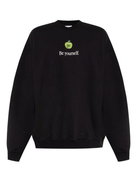 apple-print sweatshirt