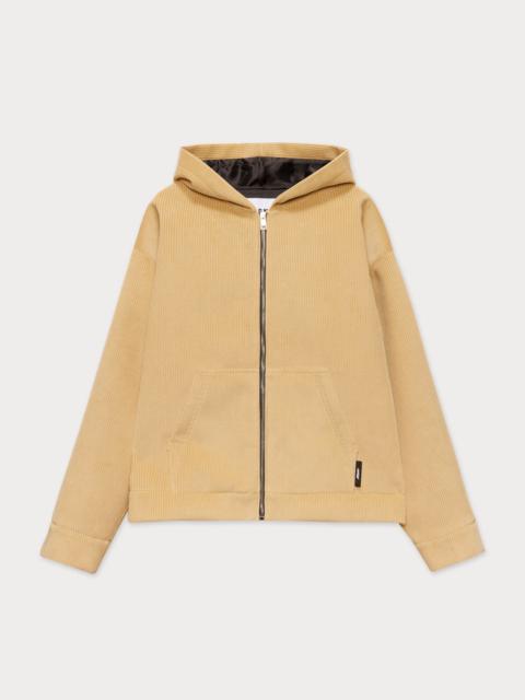 Beige jacket in scubbato velvet