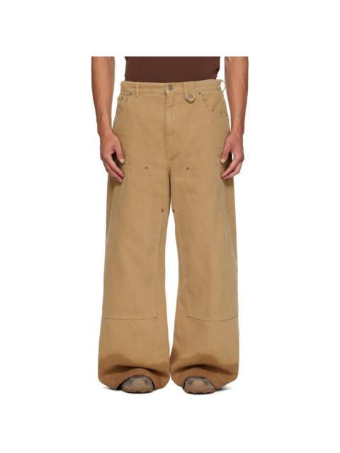 Beige Baggy Jeans