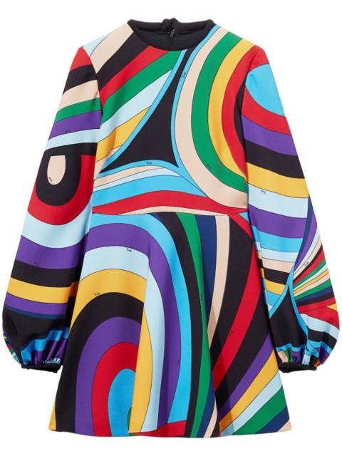 Iride-print mini dress