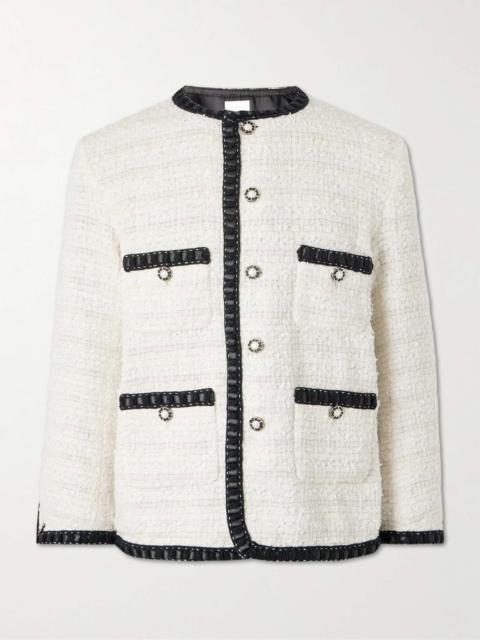 Satin-Trimmed Cotton-Blend Tweed Jacket