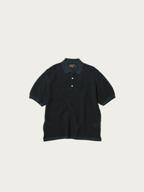 Knit Polo "WASHI" 2 Tone - Navy