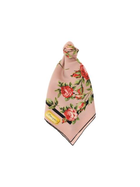 rose-print twill scarf