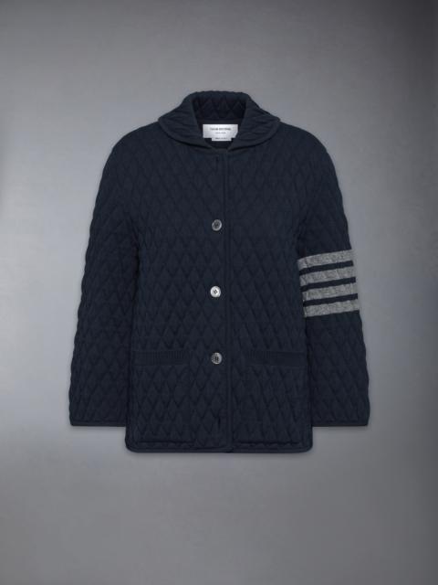 QUILTED KNIT JACQUARD MERINO WOOL 4-BAR WORK JACKET