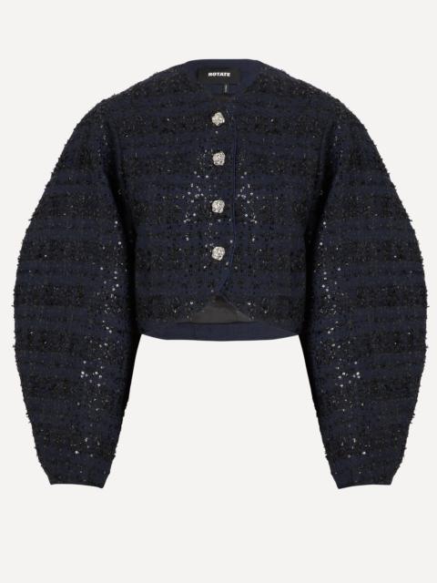 Bouclé Short Dark Blue Jacket
