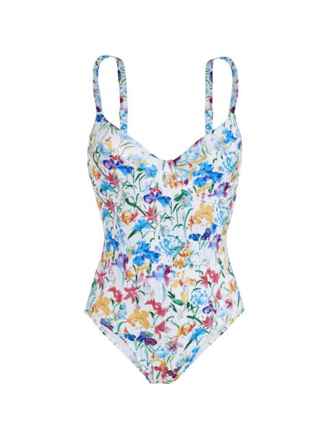 Women One-piece Swimsuit Happy Flowers