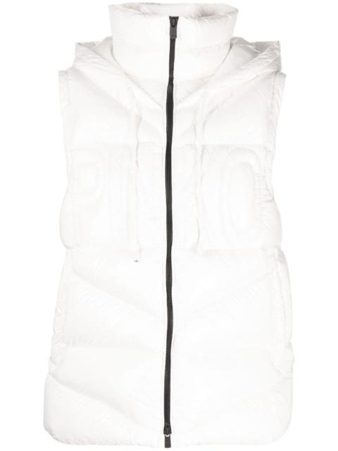 padded detachable-hood waistcoat