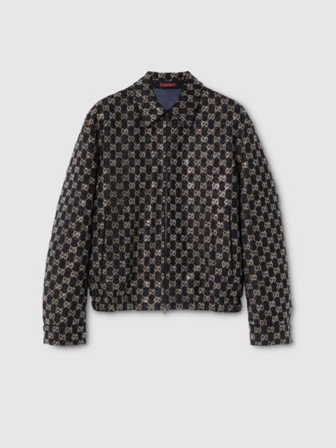 Embroidered wool tweed lamé jacket