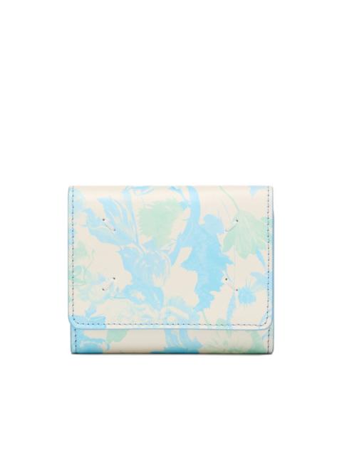 floral zip leather wallet