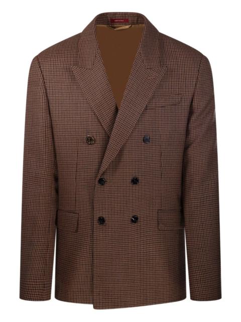 double-breasted checked jacket