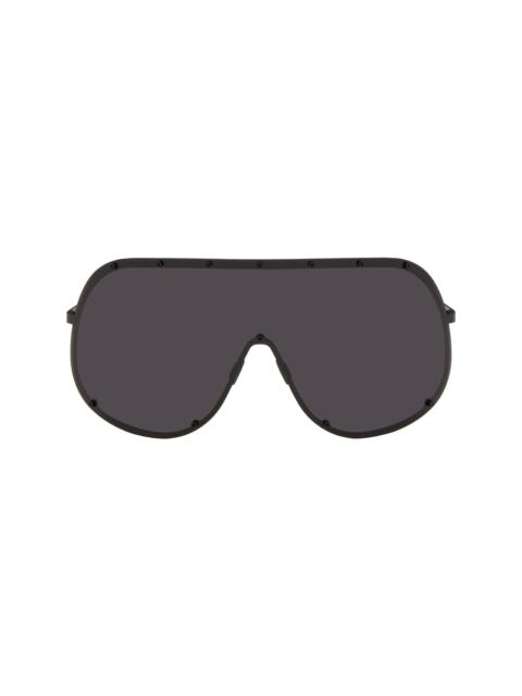 Black Temple Shield Sunglasses