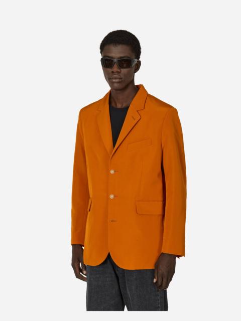 Ginger Faille Single-Breasted Suit Jacket Orange